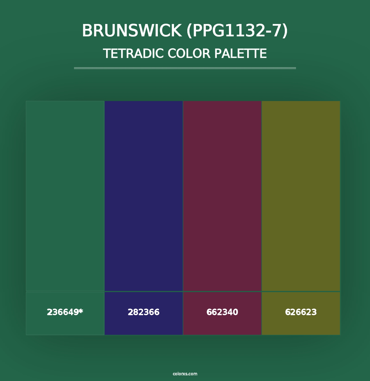 Brunswick (PPG1132-7) - Tetradic Color Palette