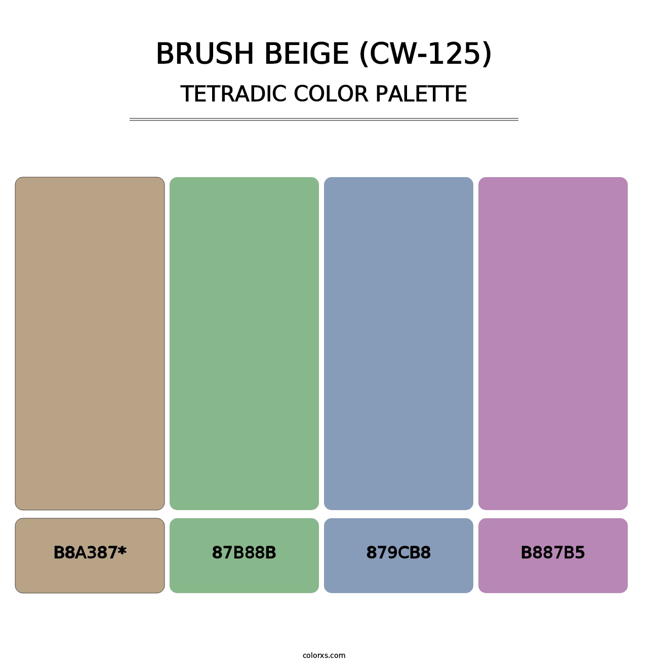 Brush Beige (CW-125) - Tetradic Color Palette