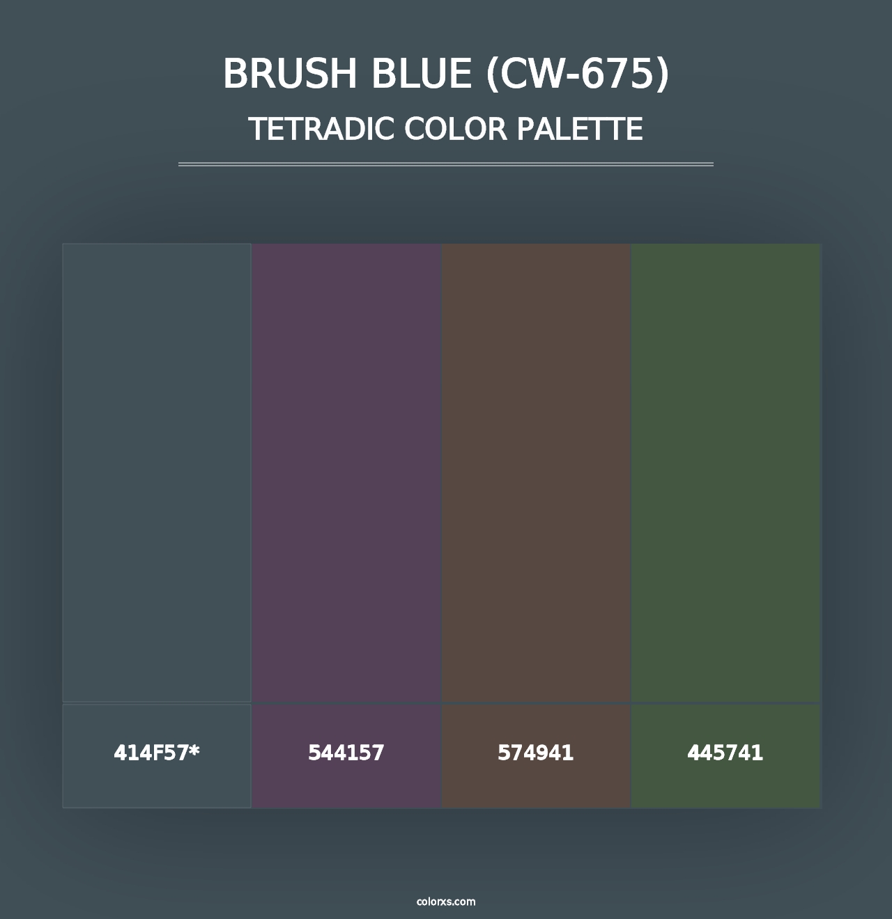 Brush Blue (CW-675) - Tetradic Color Palette