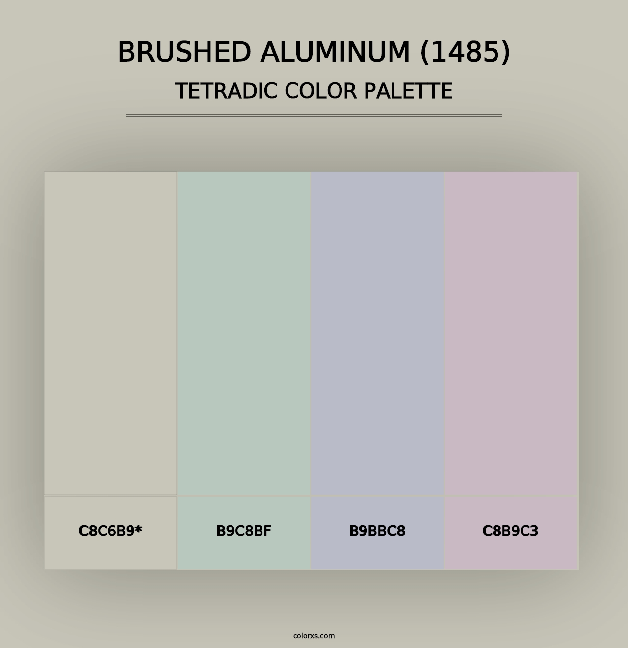 Brushed Aluminum (1485) - Tetradic Color Palette