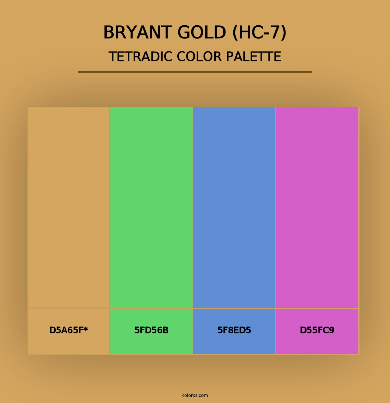 Bryant Gold (HC-7) - Tetradic Color Palette