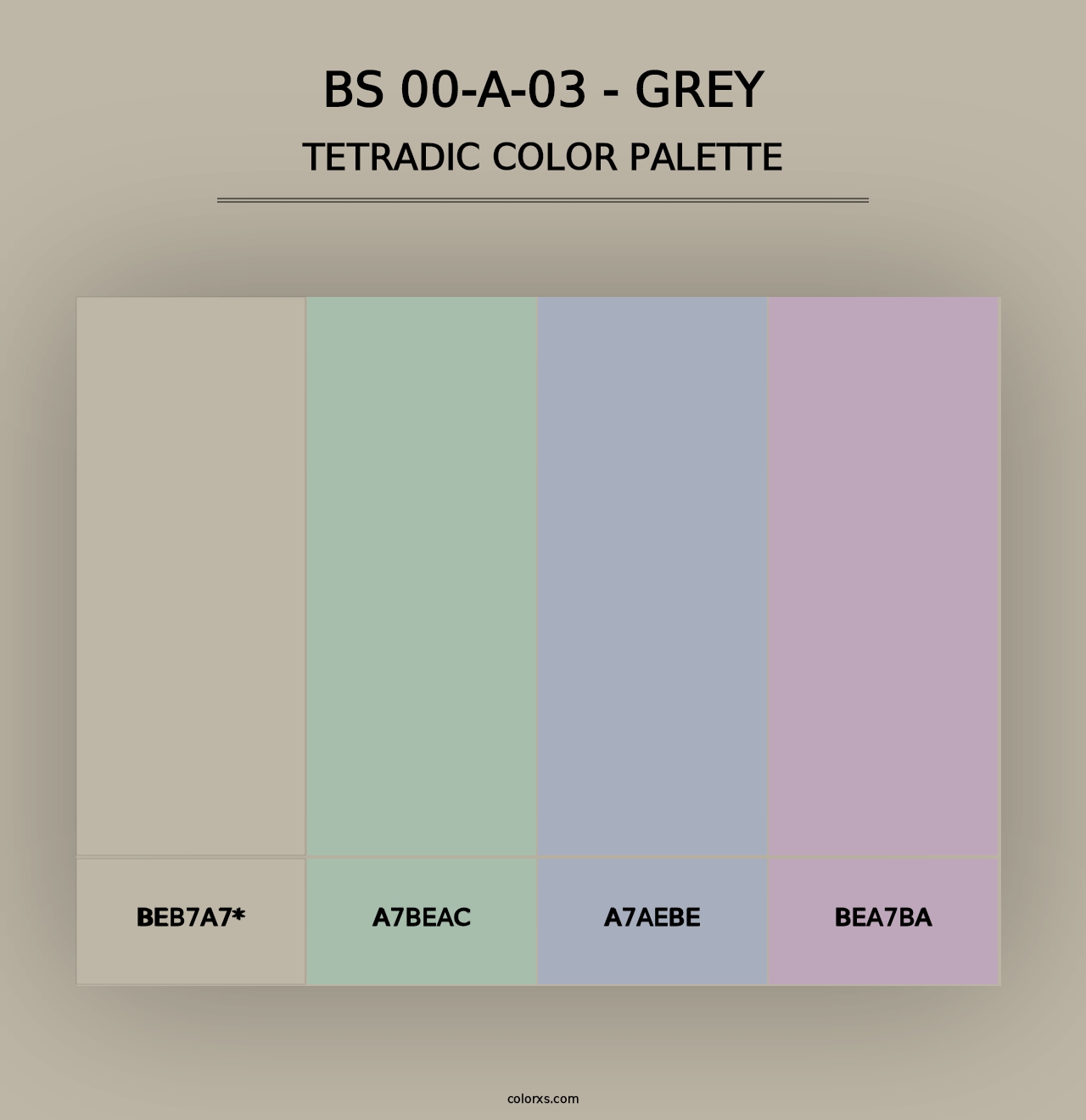 BS 00-A-03 - Grey - Tetradic Color Palette