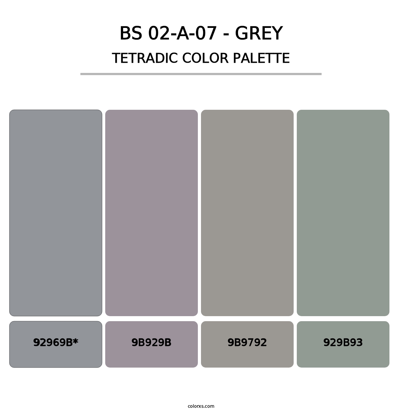 BS 02-A-07 - Grey - Tetradic Color Palette