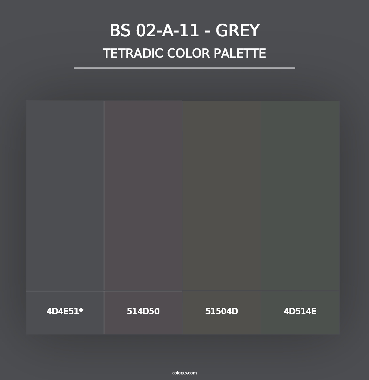 BS 02-A-11 - Grey - Tetradic Color Palette