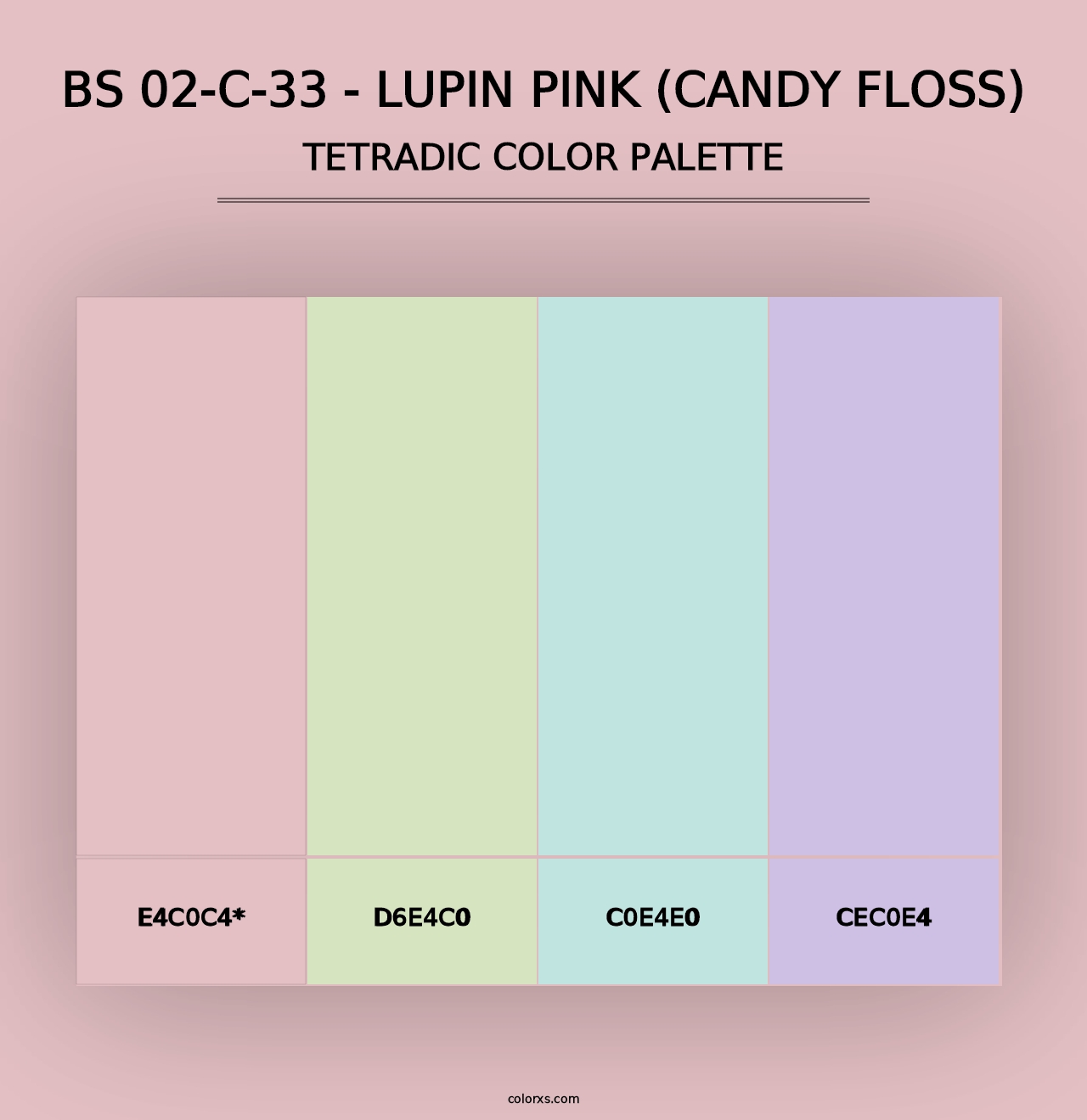 BS 02-C-33 - Lupin Pink (Candy Floss) - Tetradic Color Palette