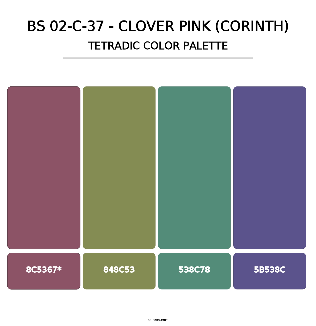 BS 02-C-37 - Clover Pink (Corinth) - Tetradic Color Palette