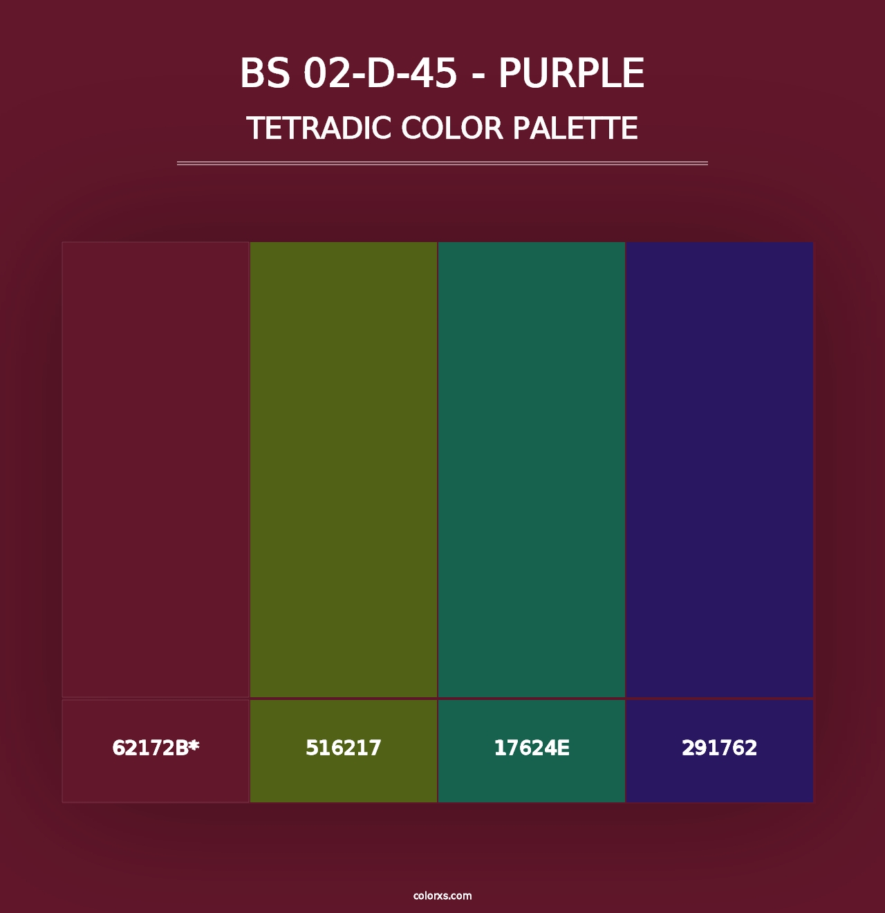 BS 02-D-45 - Purple - Tetradic Color Palette