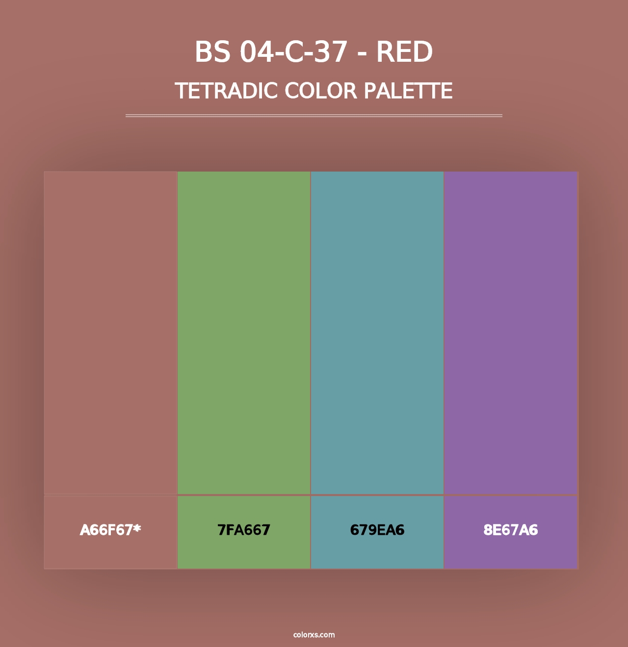 BS 04-C-37 - Red - Tetradic Color Palette