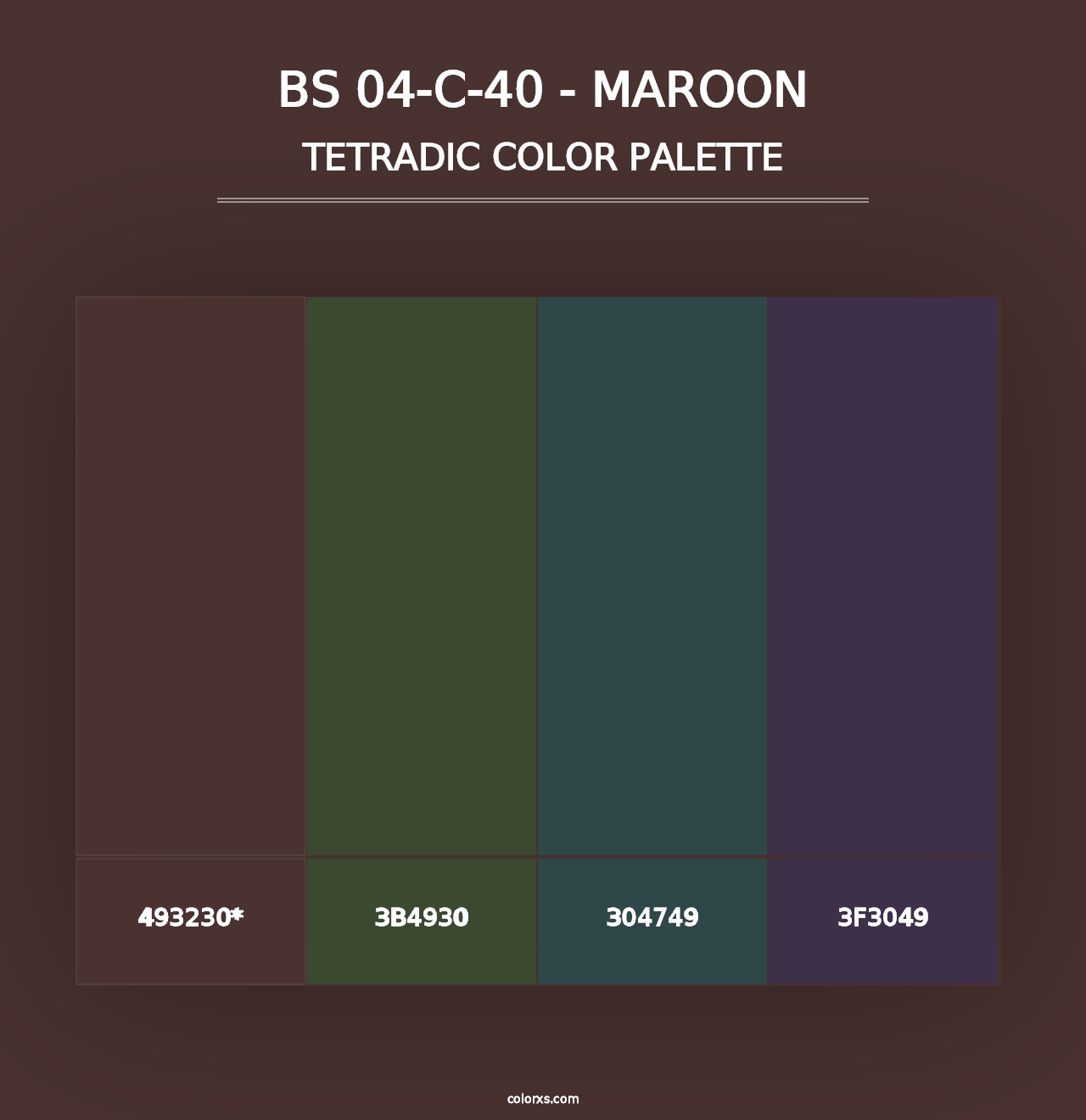 BS 04-C-40 - Maroon - Tetradic Color Palette