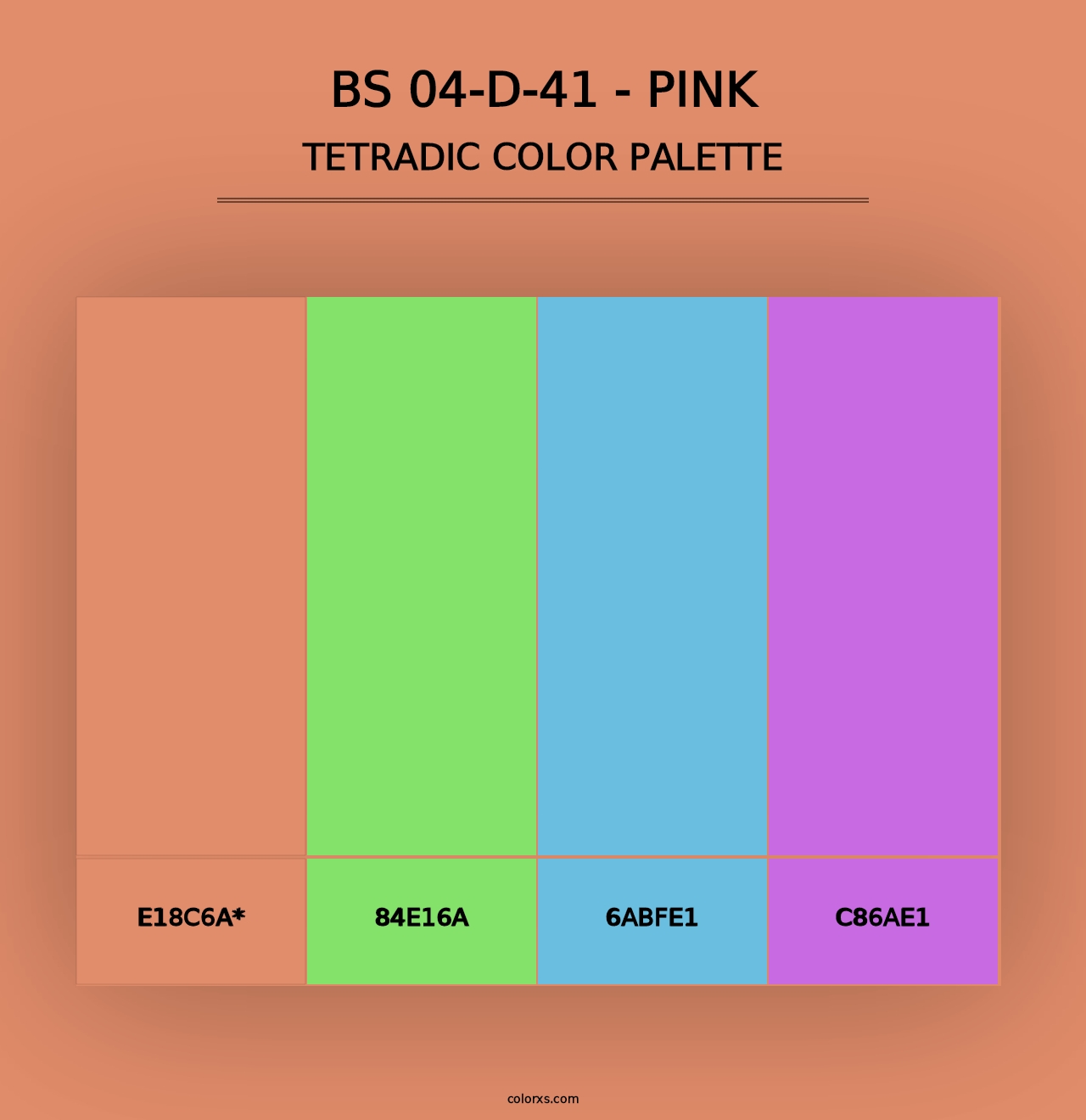 BS 04-D-41 - Pink - Tetradic Color Palette