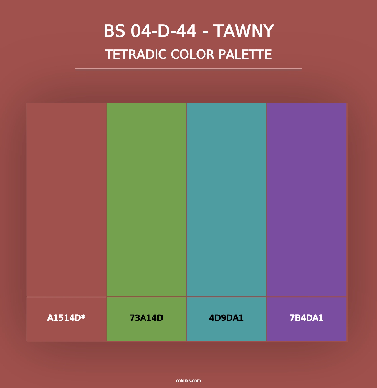 BS 04-D-44 - Tawny - Tetradic Color Palette