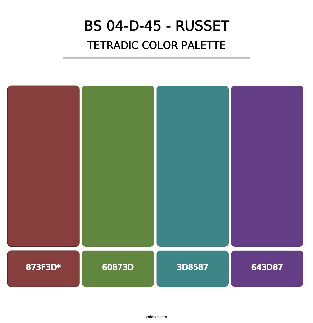 BS 04-D-45 - Russet - Tetradic Color Palette