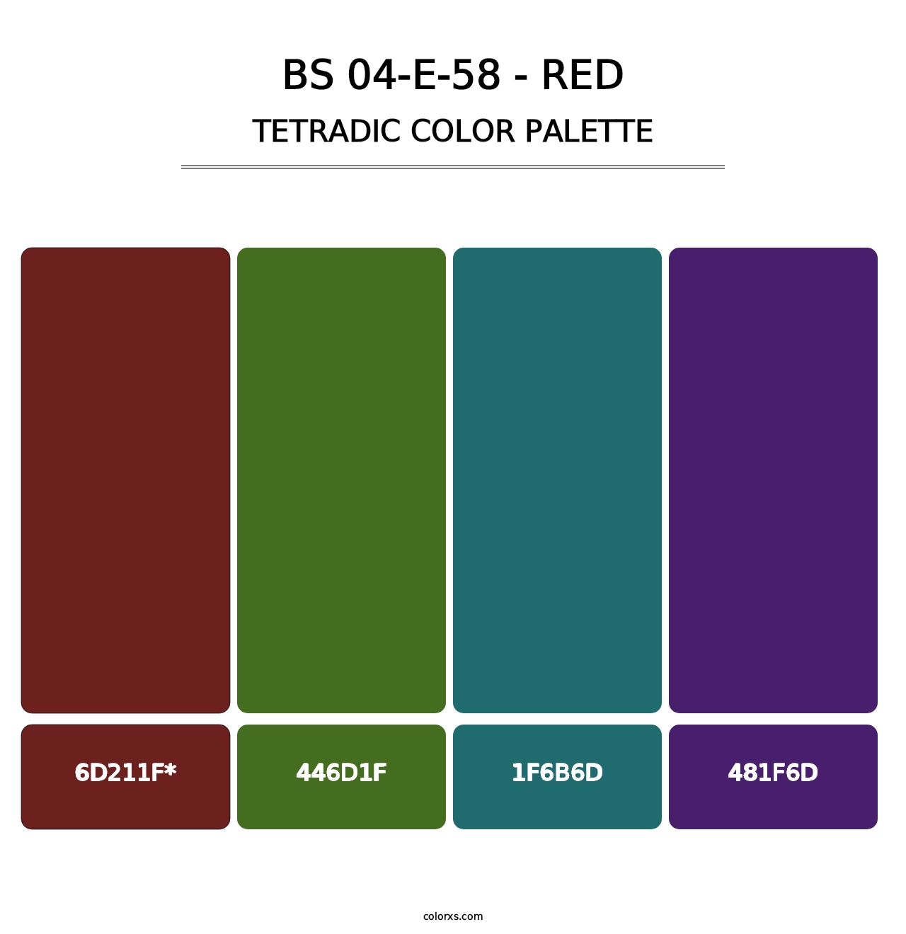 BS 04-E-58 - Red - Tetradic Color Palette