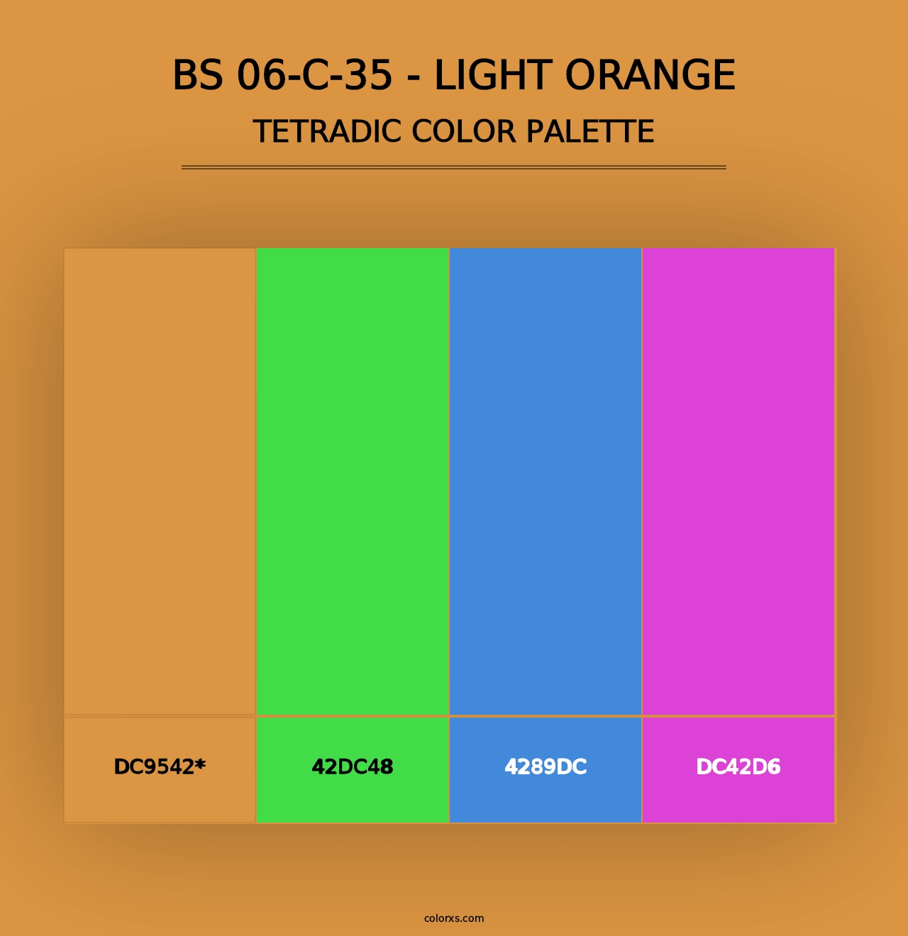 BS 06-C-35 - Light Orange - Tetradic Color Palette