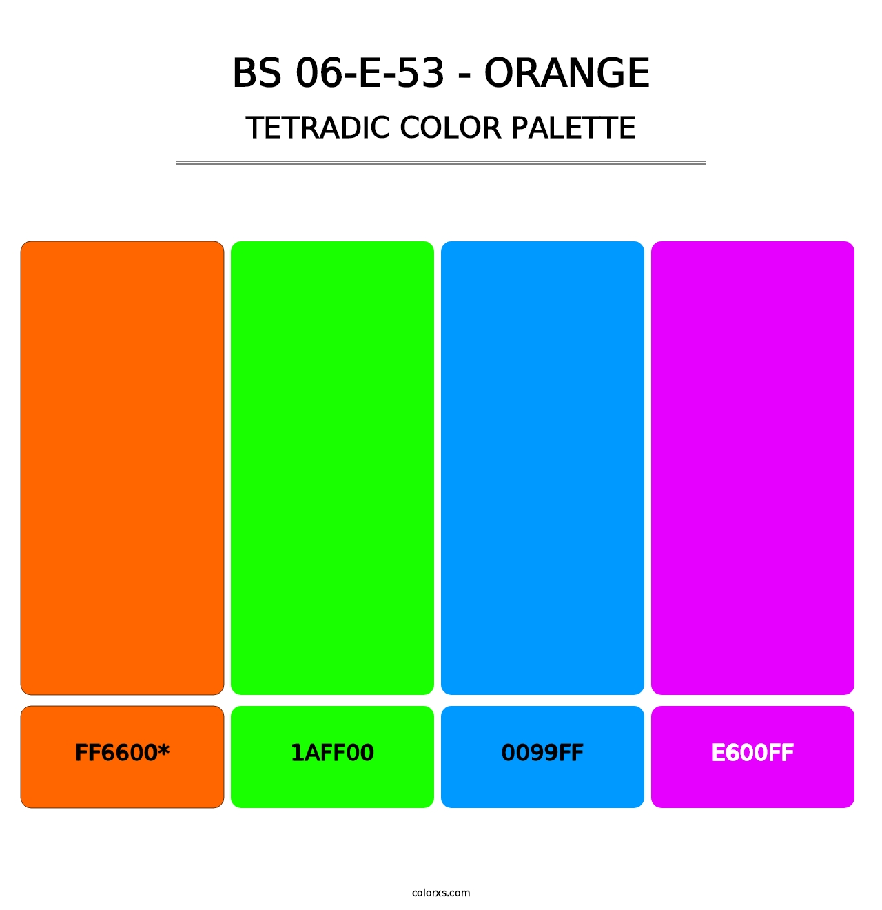 BS 06-E-53 - Orange - Tetradic Color Palette