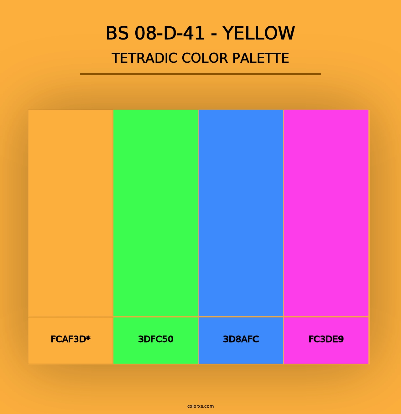 BS 08-D-41 - Yellow - Tetradic Color Palette