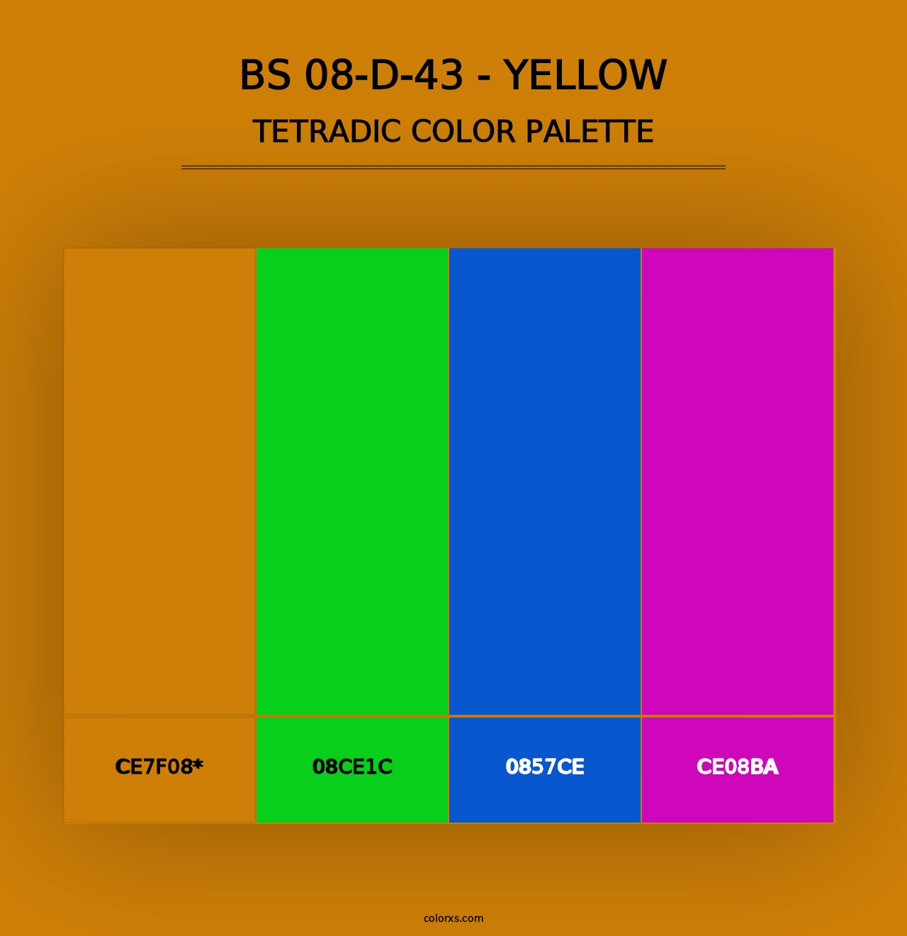 BS 08-D-43 - Yellow - Tetradic Color Palette