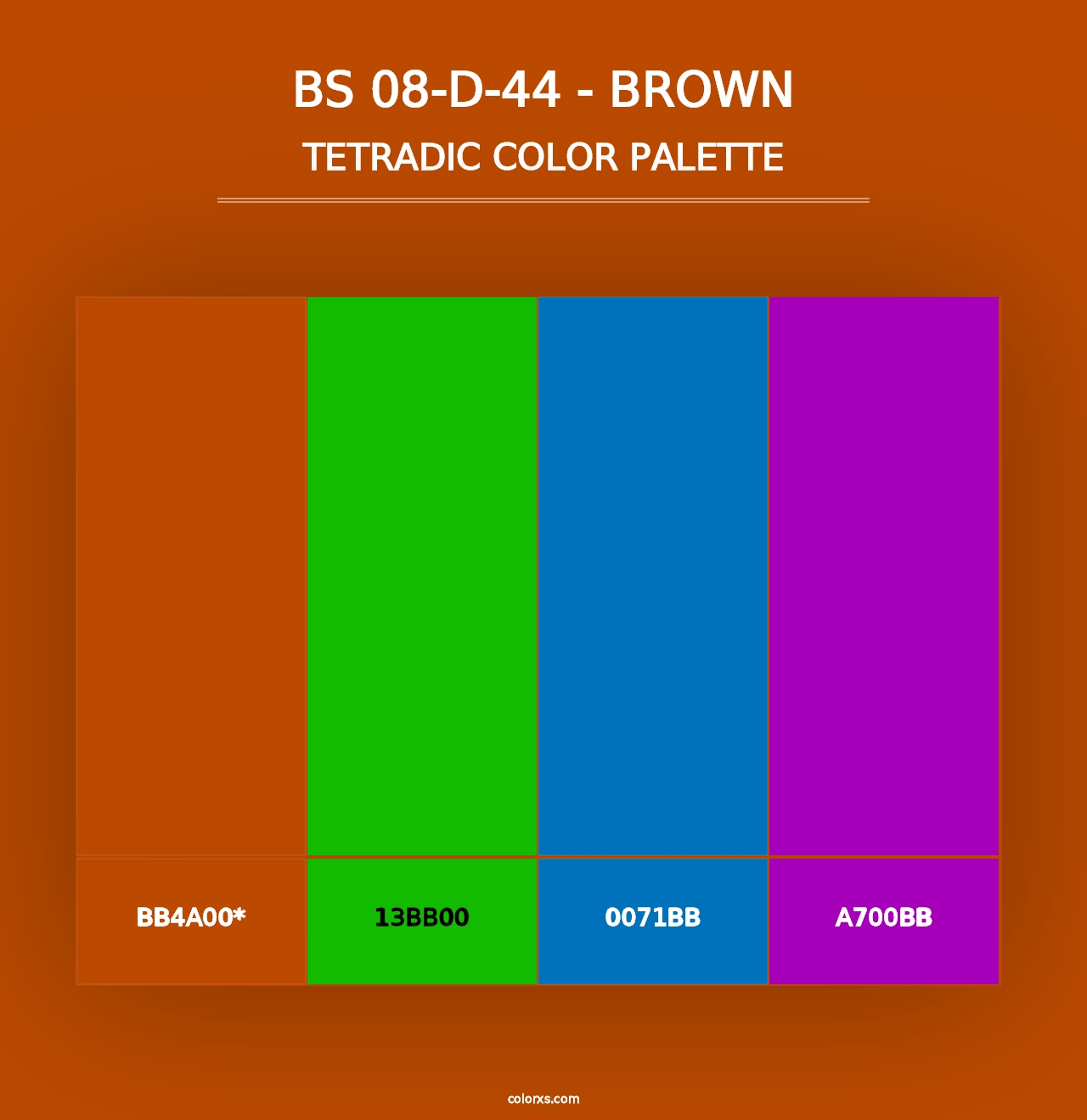 BS 08-D-44 - Brown - Tetradic Color Palette