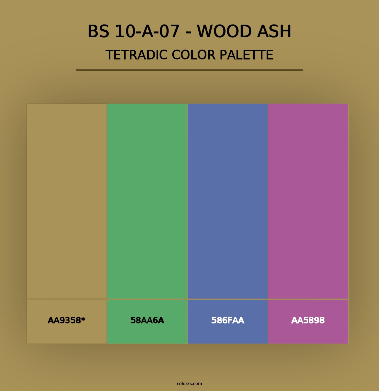 BS 10-A-07 - Wood Ash - Tetradic Color Palette