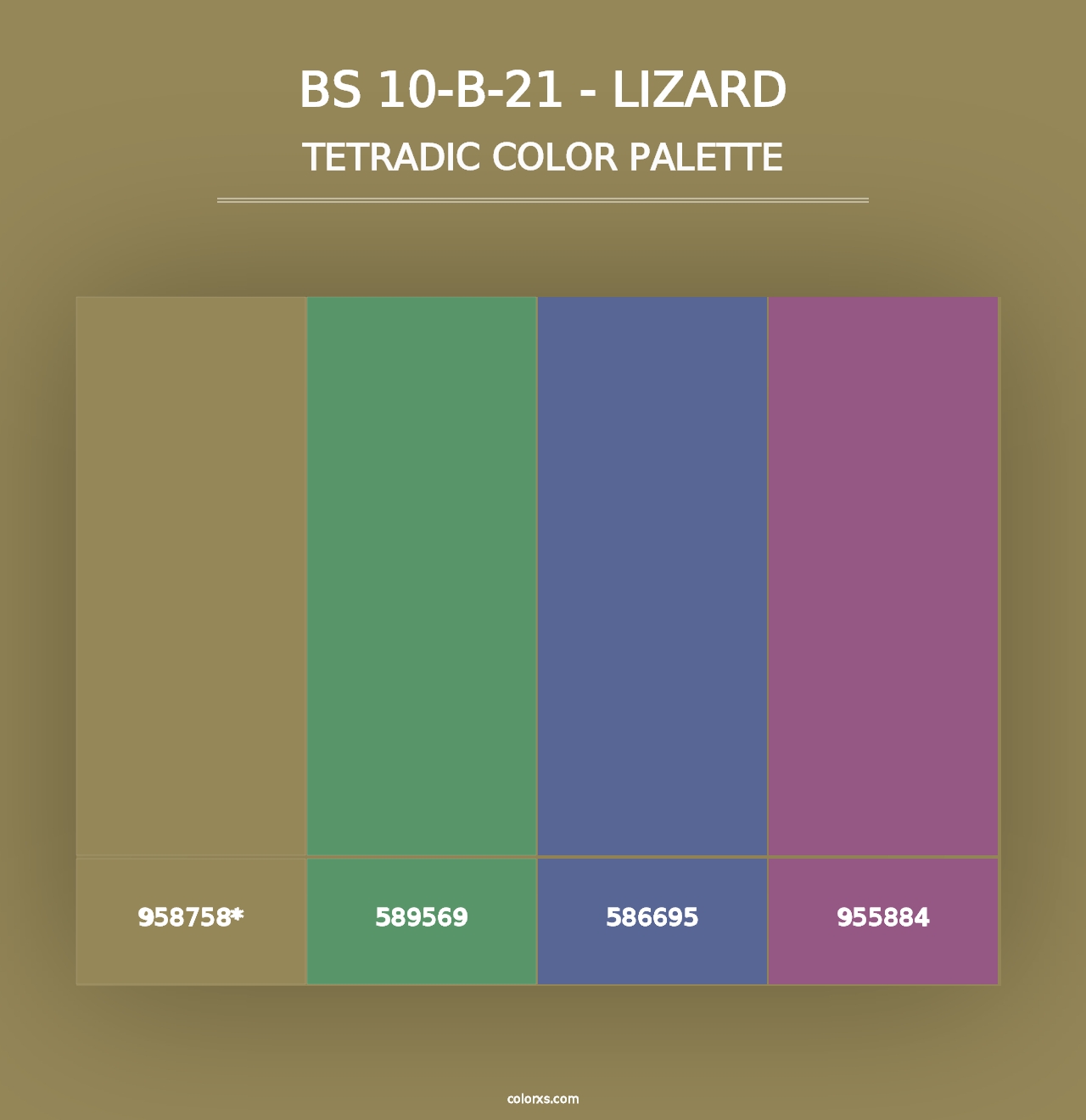 BS 10-B-21 - Lizard - Tetradic Color Palette