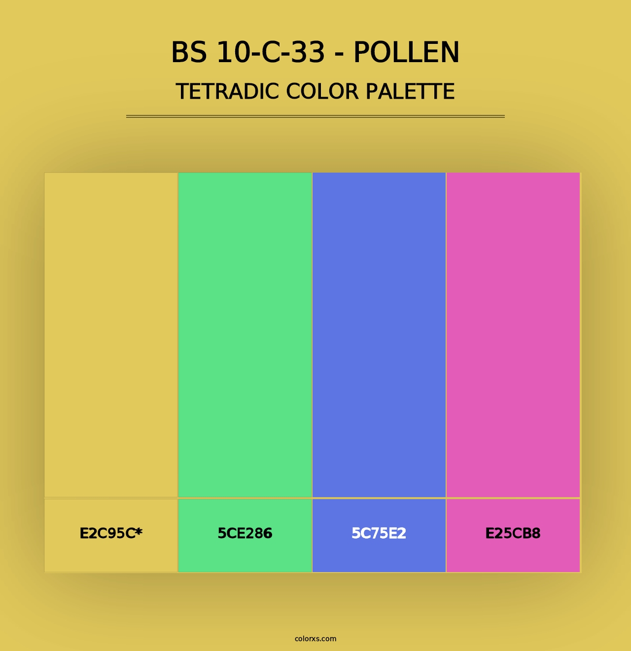 BS 10-C-33 - Pollen - Tetradic Color Palette