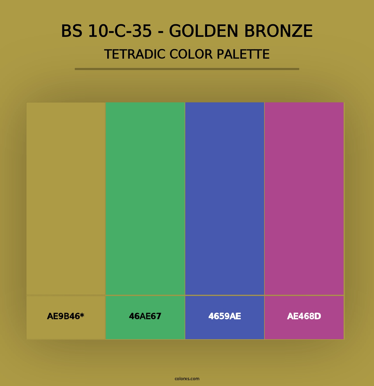 BS 10-C-35 - Golden Bronze - Tetradic Color Palette