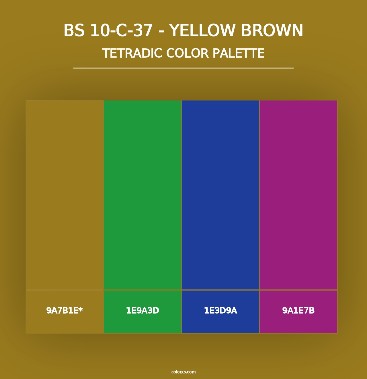 BS 10-C-37 - Yellow Brown - Tetradic Color Palette