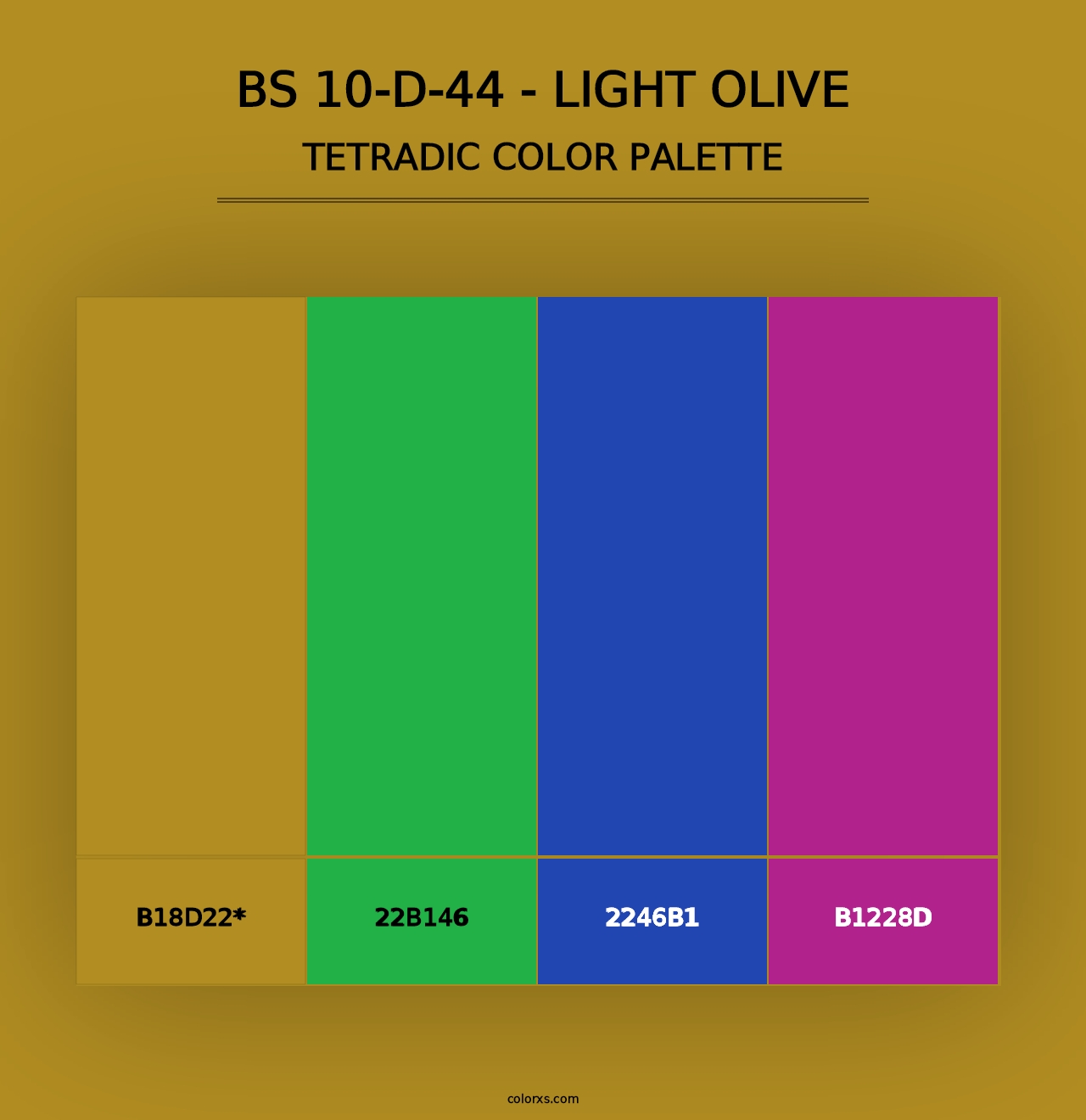 BS 10-D-44 - Light Olive - Tetradic Color Palette