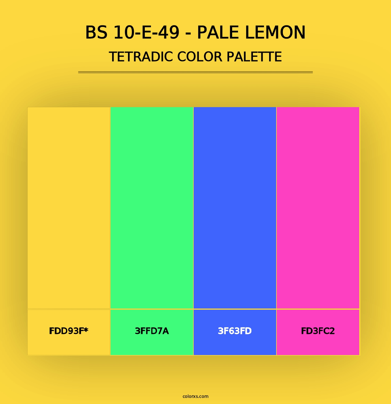 BS 10-E-49 - Pale Lemon - Tetradic Color Palette