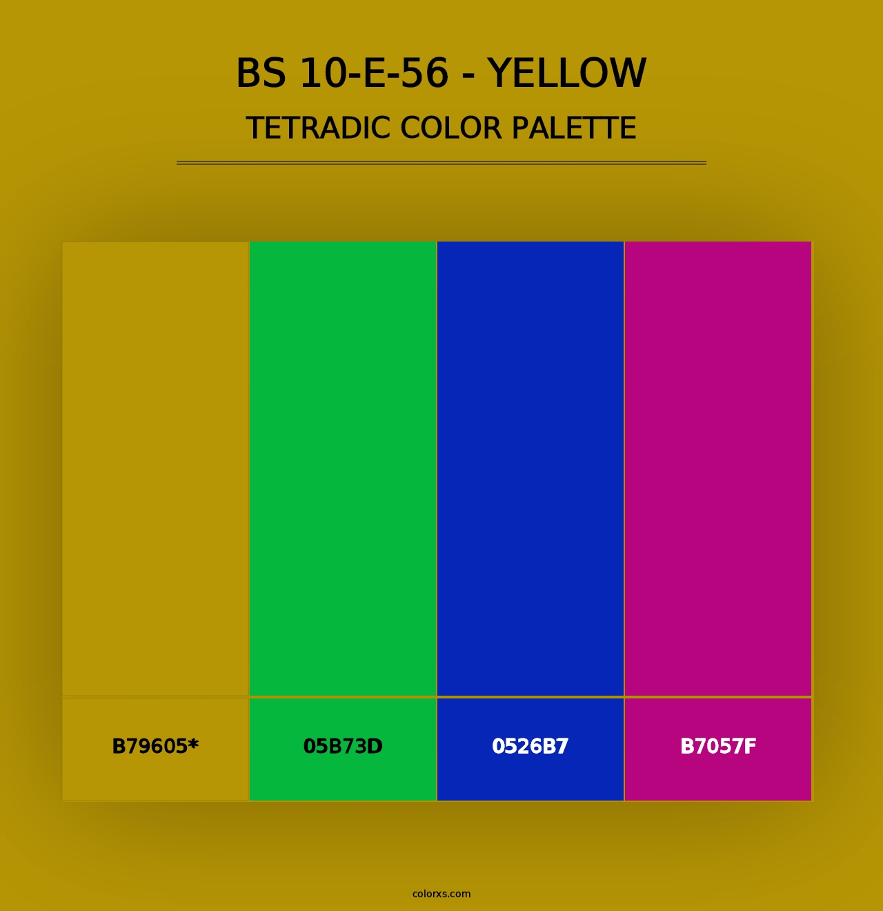 BS 10-E-56 - Yellow - Tetradic Color Palette