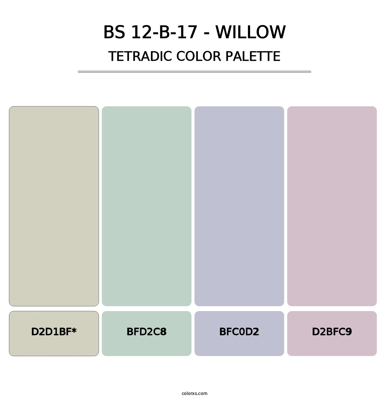 BS 12-B-17 - Willow - Tetradic Color Palette