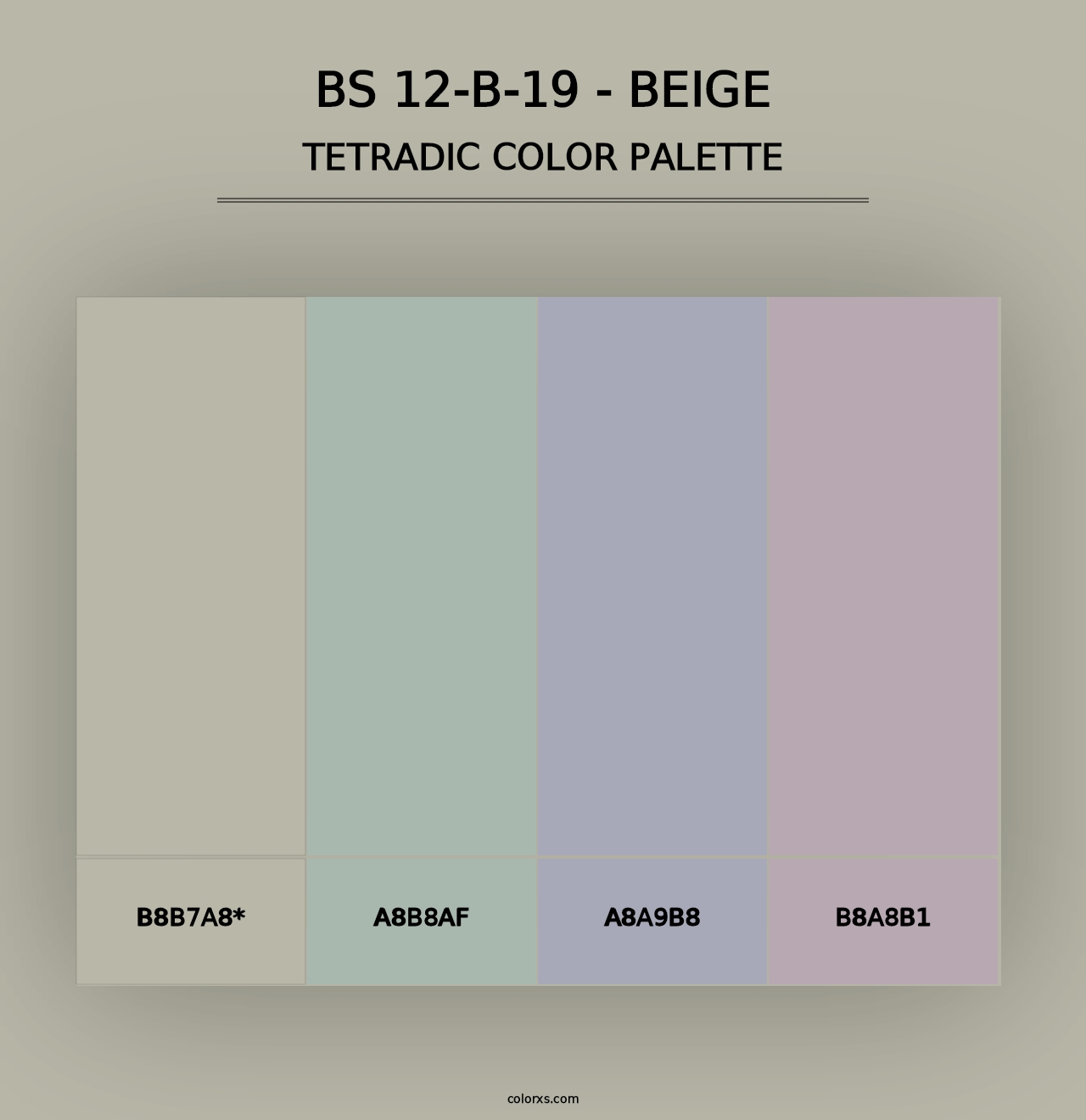 BS 12-B-19 - Beige - Tetradic Color Palette