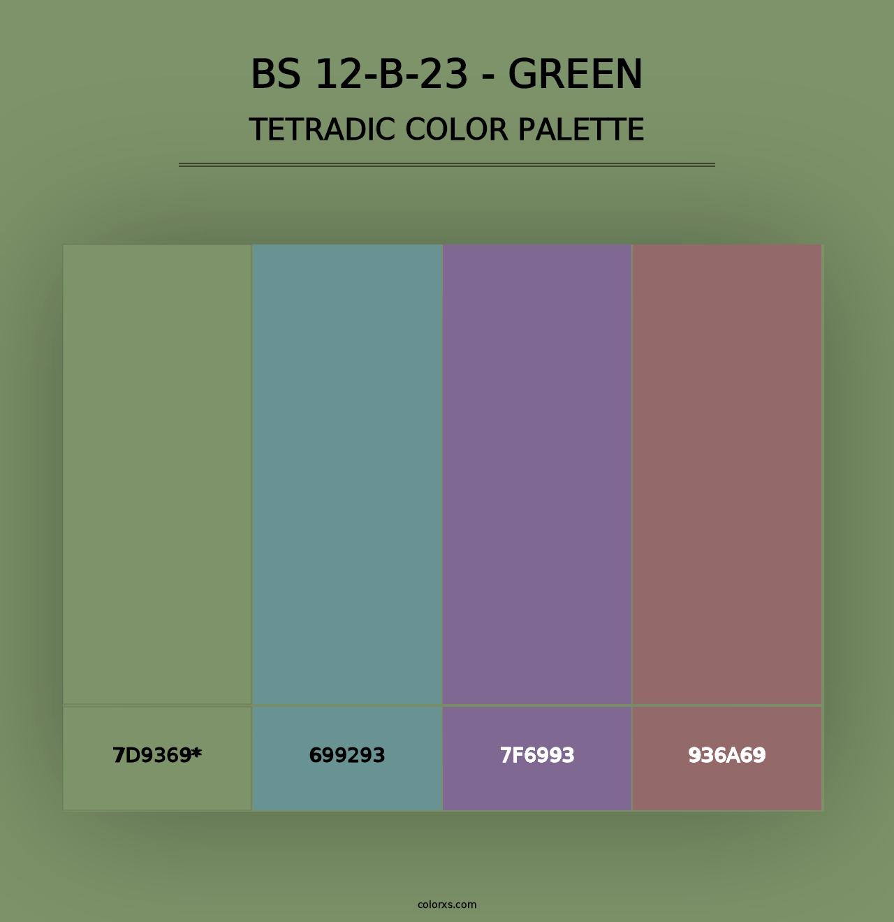 BS 12-B-23 - Green - Tetradic Color Palette