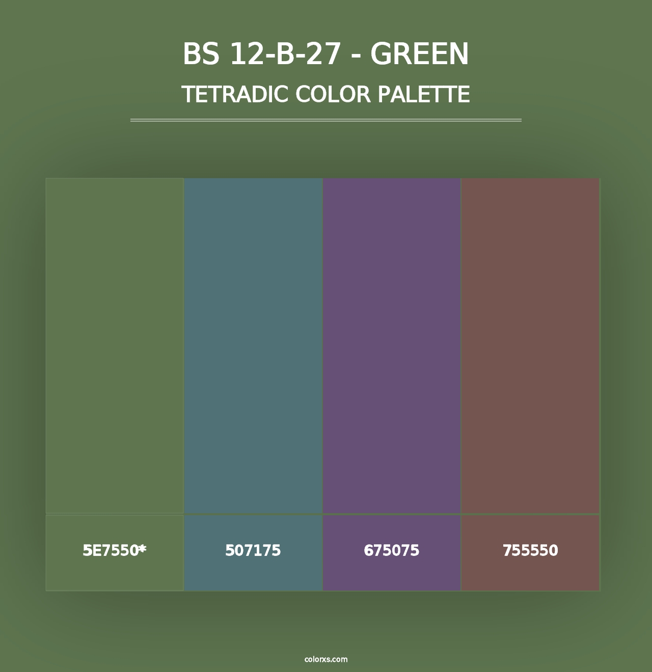 BS 12-B-27 - Green - Tetradic Color Palette