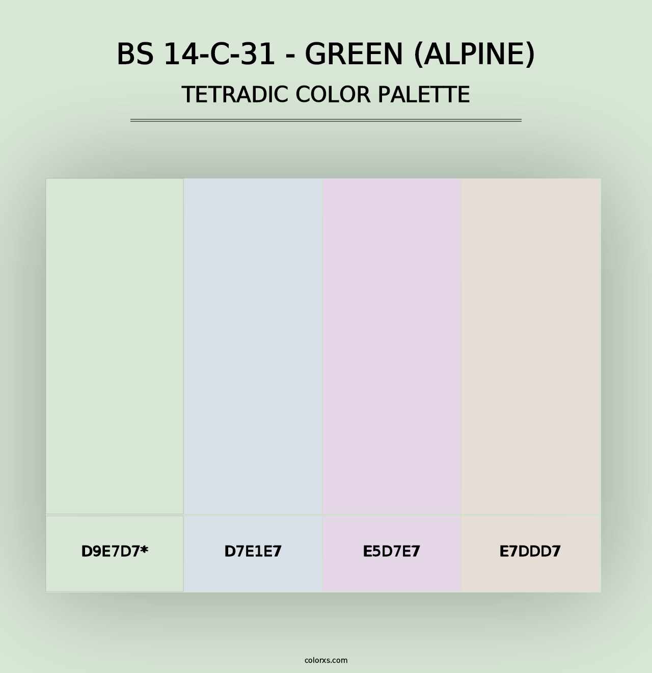 BS 14-C-31 - Green (Alpine) - Tetradic Color Palette