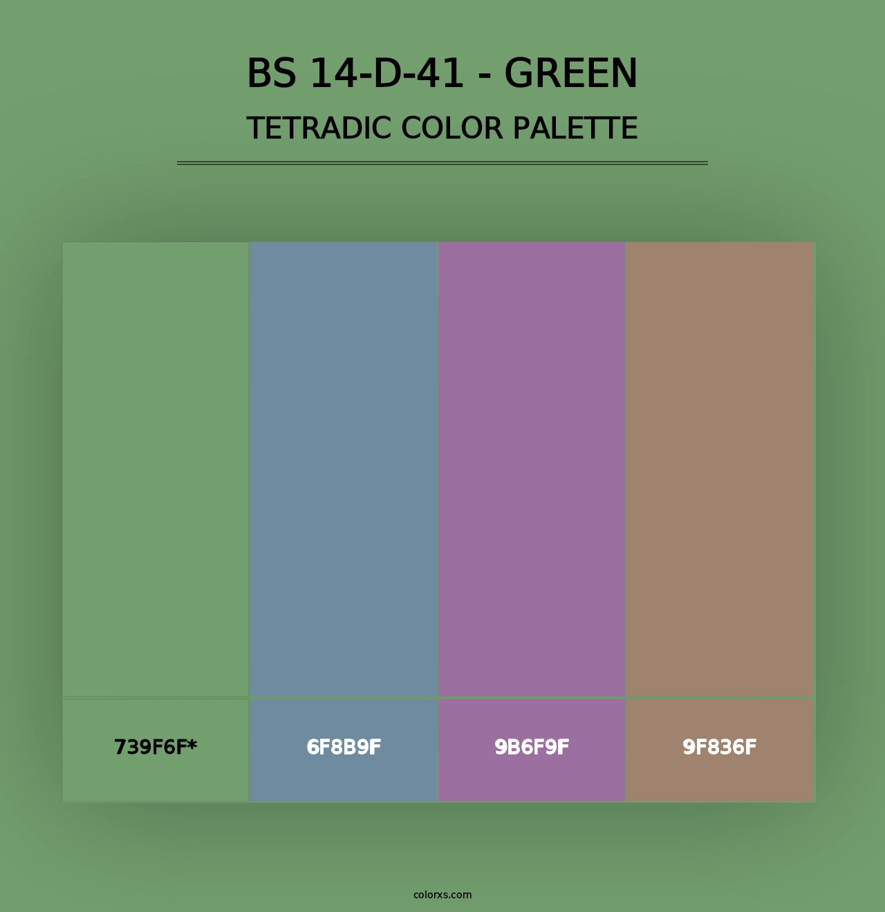 BS 14-D-41 - Green - Tetradic Color Palette