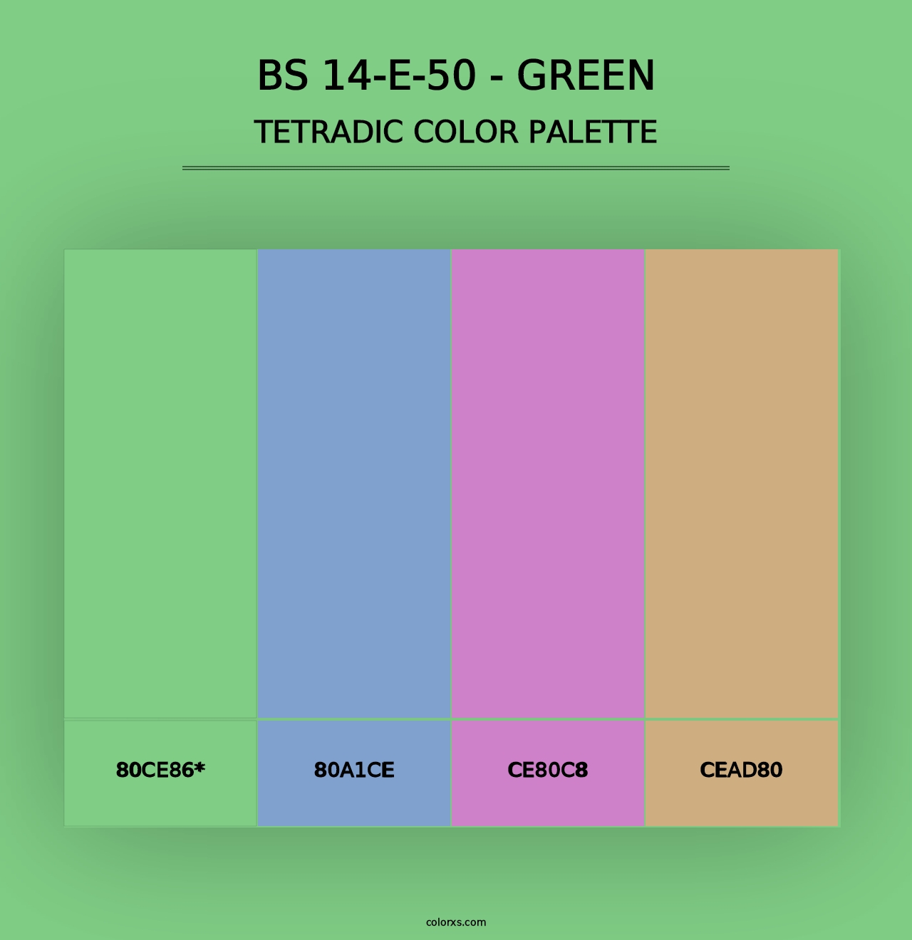 BS 14-E-50 - Green - Tetradic Color Palette