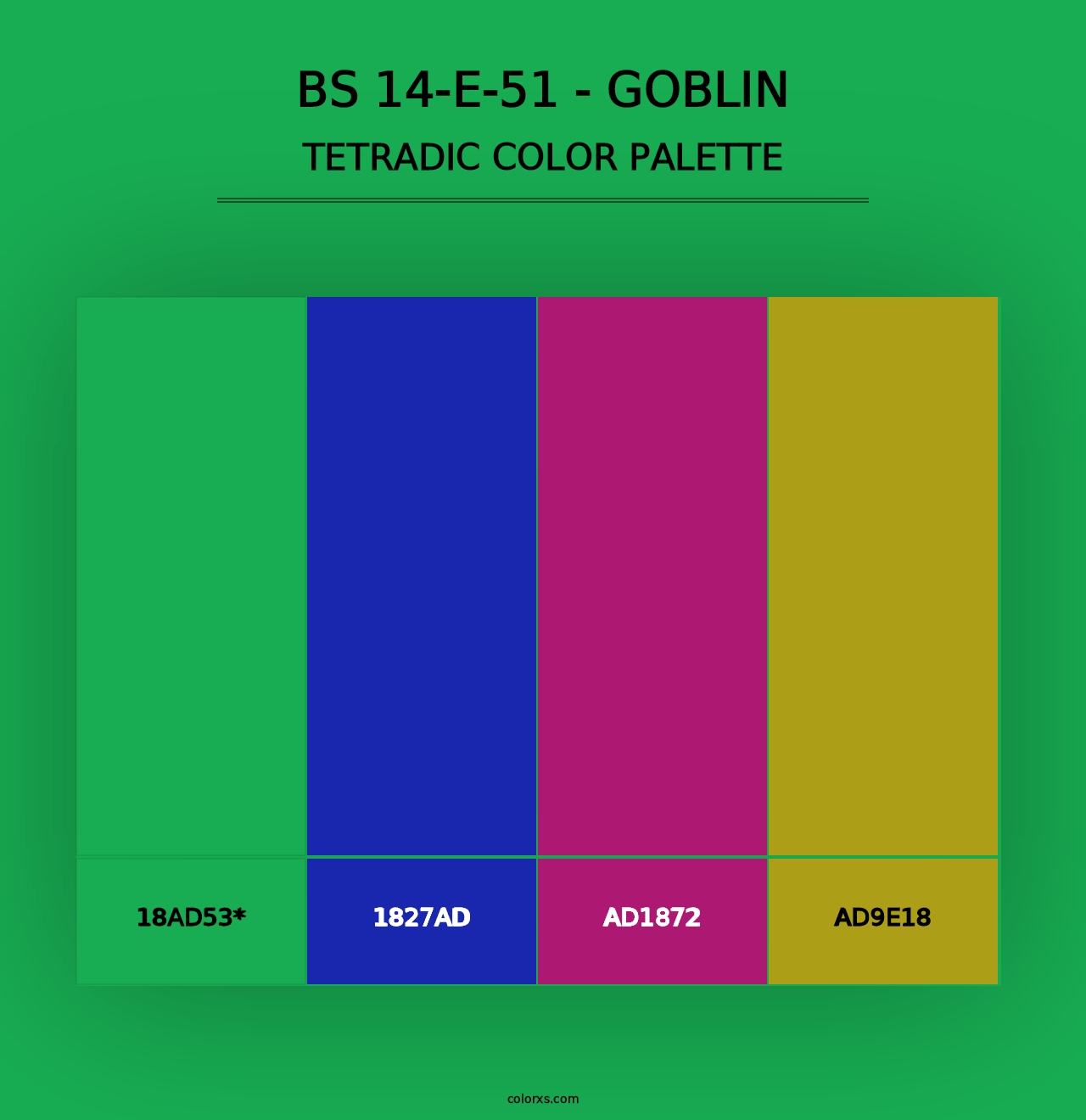 BS 14-E-51 - Goblin - Tetradic Color Palette