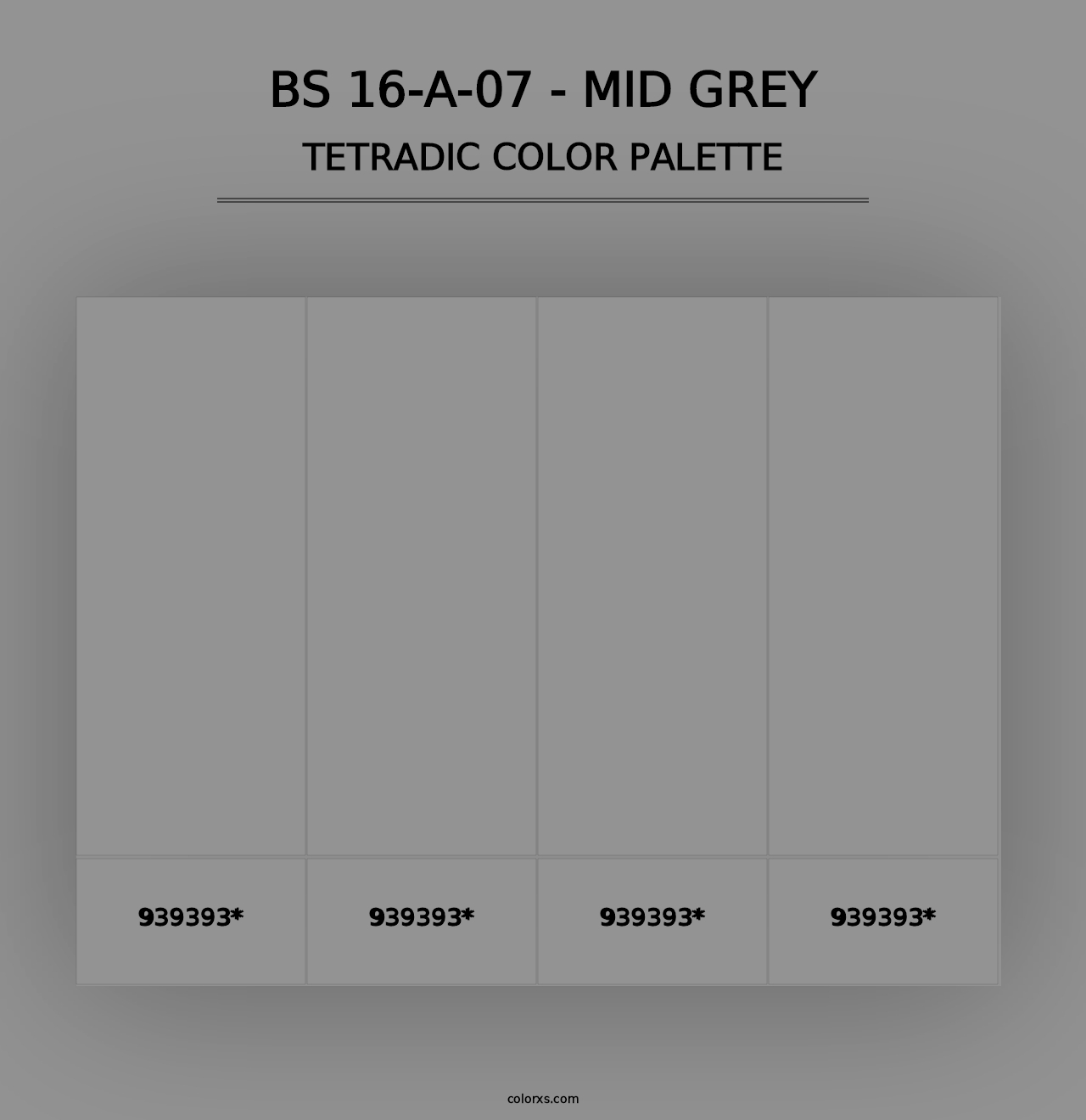 BS 16-A-07 - Mid Grey - Tetradic Color Palette