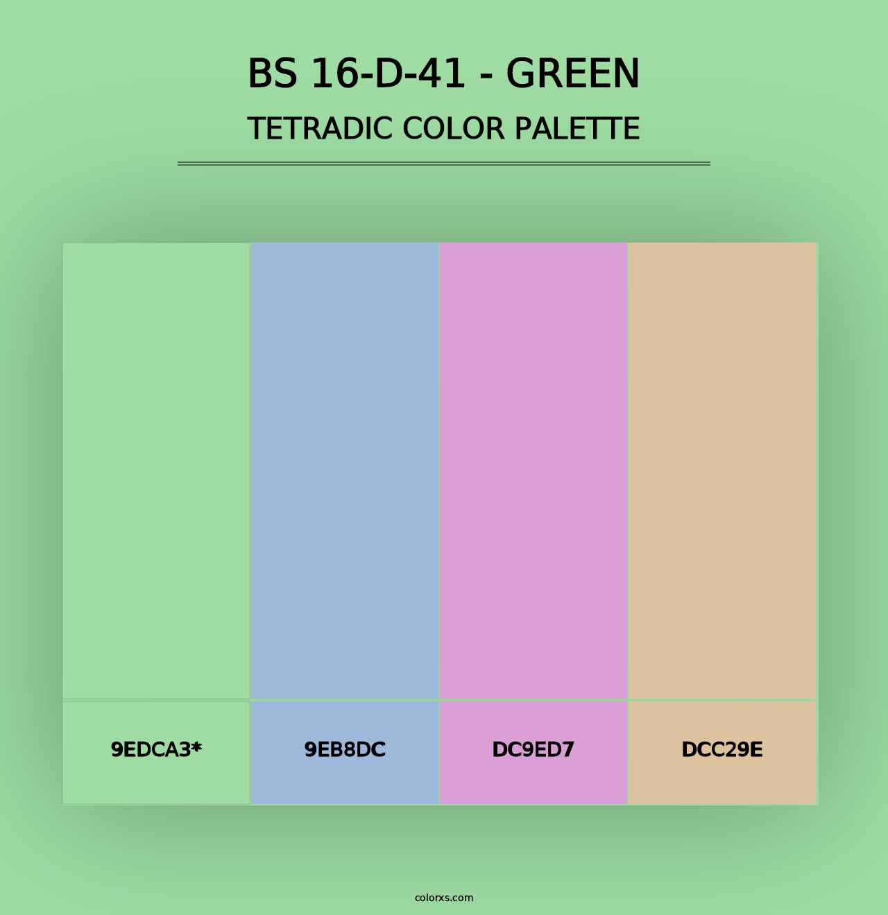 BS 16-D-41 - Green - Tetradic Color Palette