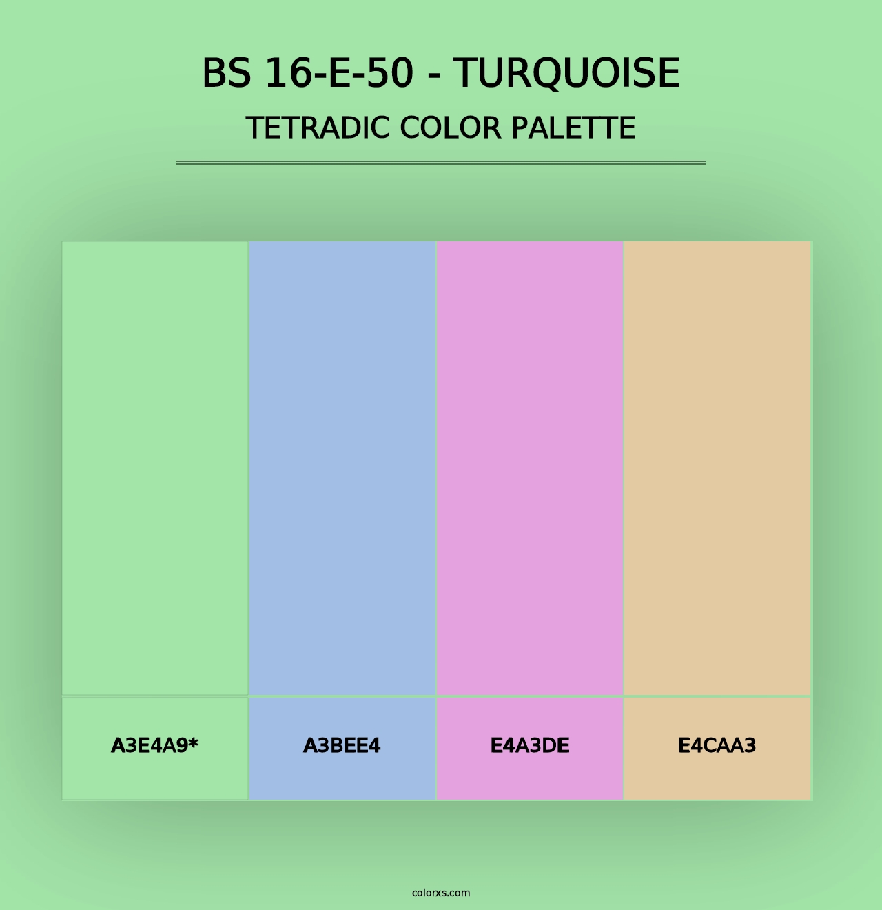 BS 16-E-50 - Turquoise - Tetradic Color Palette