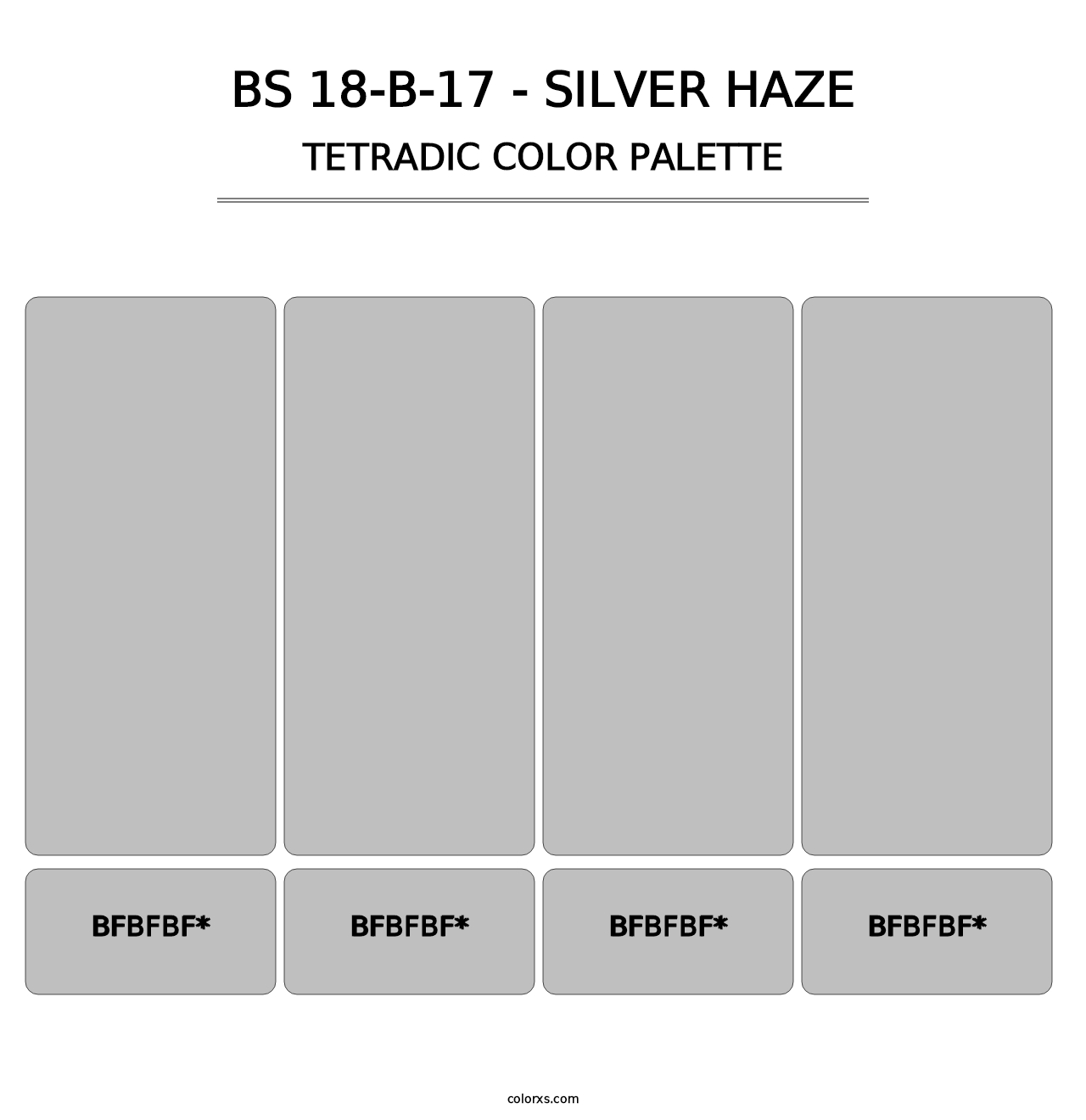 BS 18-B-17 - Silver Haze - Tetradic Color Palette