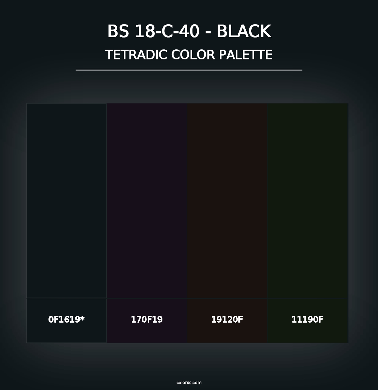 BS 18-C-40 - Black - Tetradic Color Palette