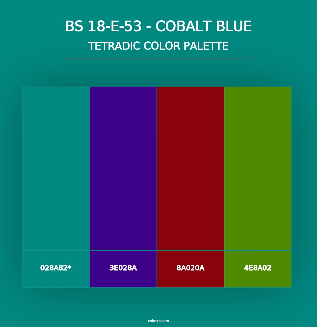 BS 18-E-53 - Cobalt Blue - Tetradic Color Palette