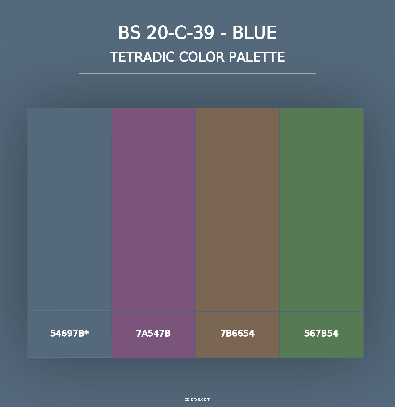 BS 20-C-39 - Blue - Tetradic Color Palette