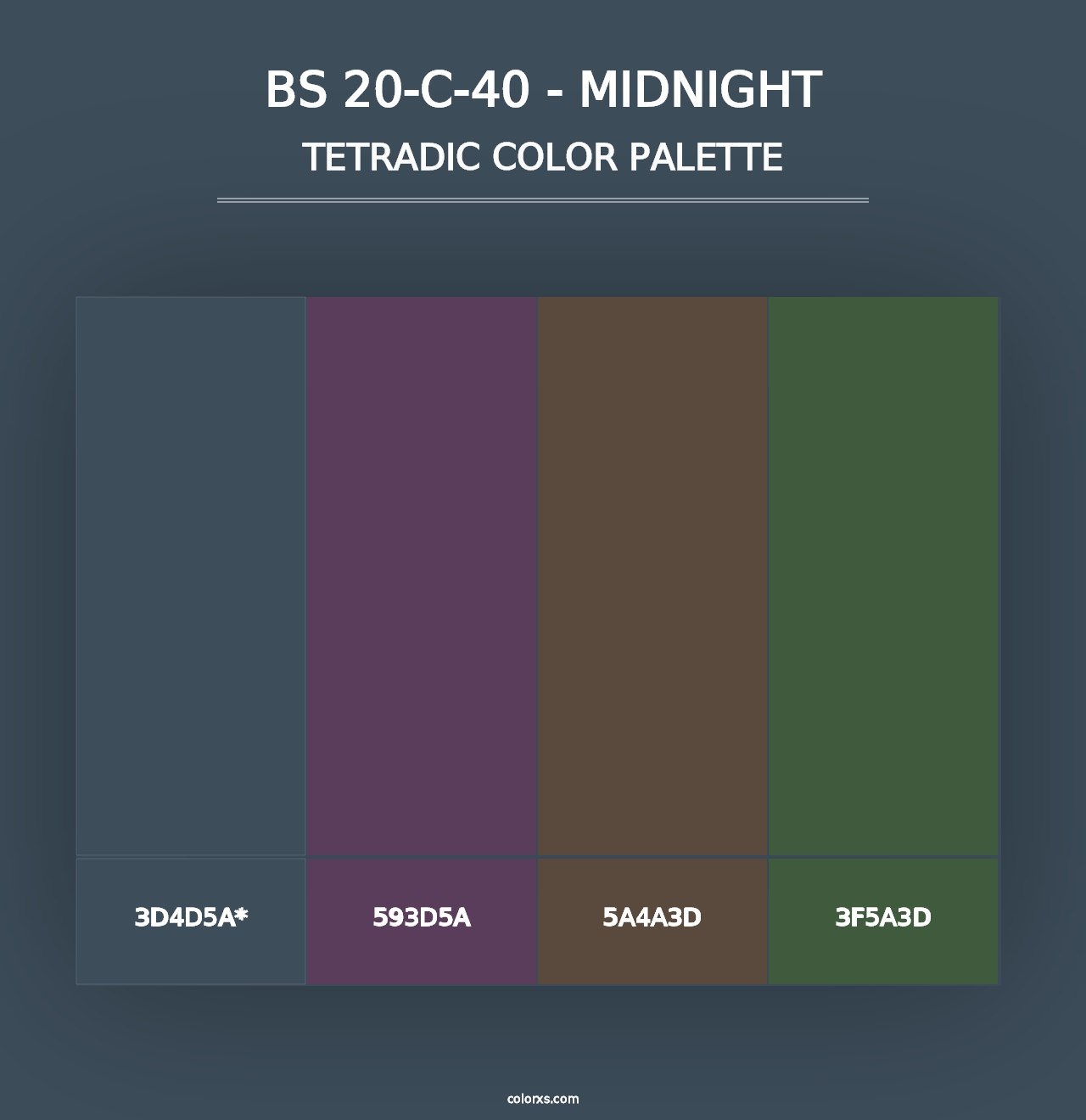 BS 20-C-40 - Midnight - Tetradic Color Palette