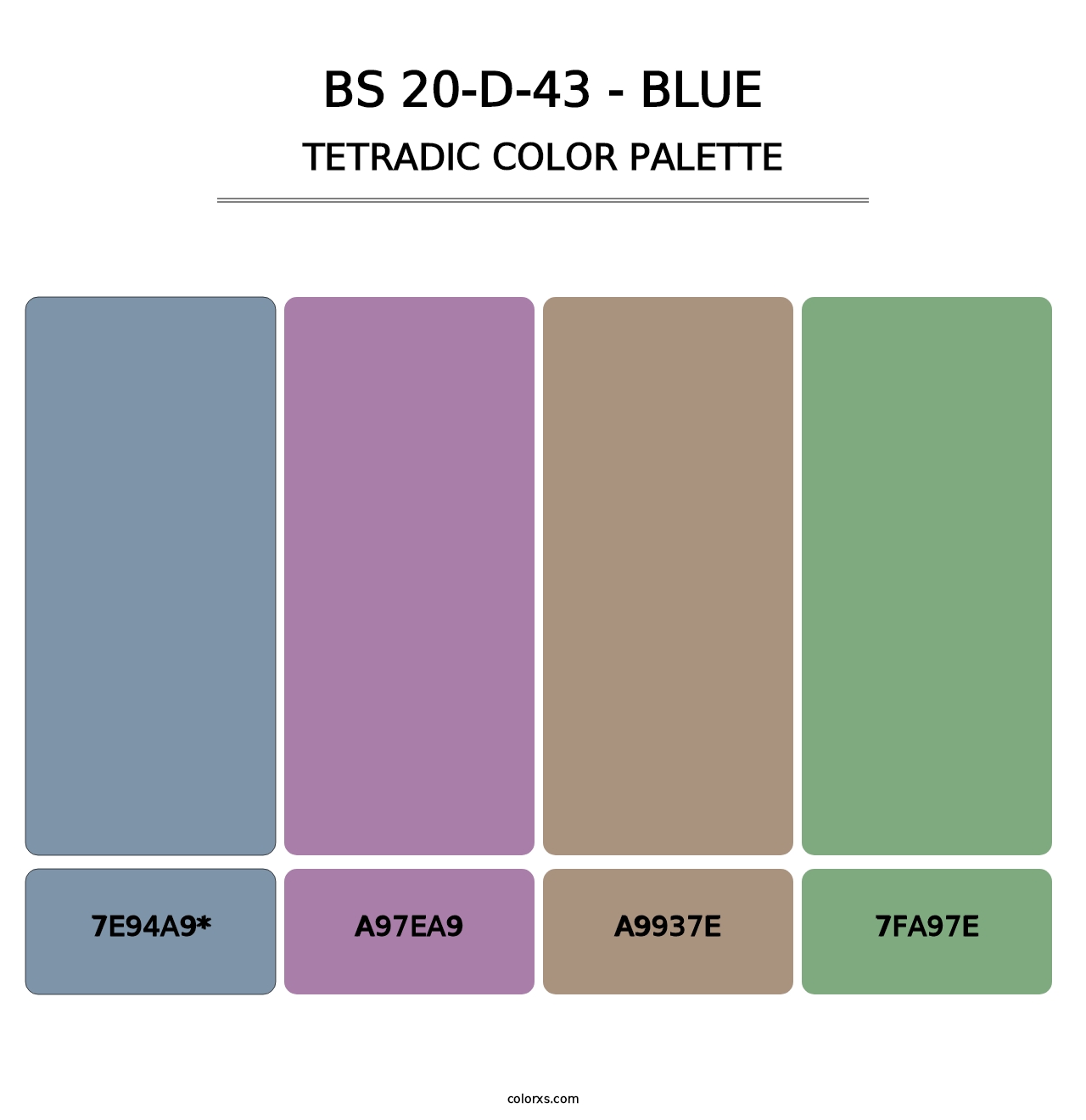 BS 20-D-43 - Blue - Tetradic Color Palette