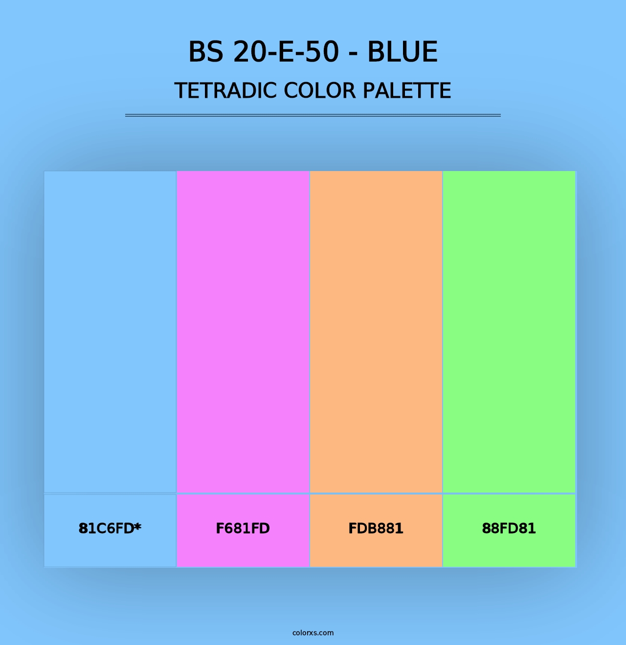 BS 20-E-50 - Blue - Tetradic Color Palette