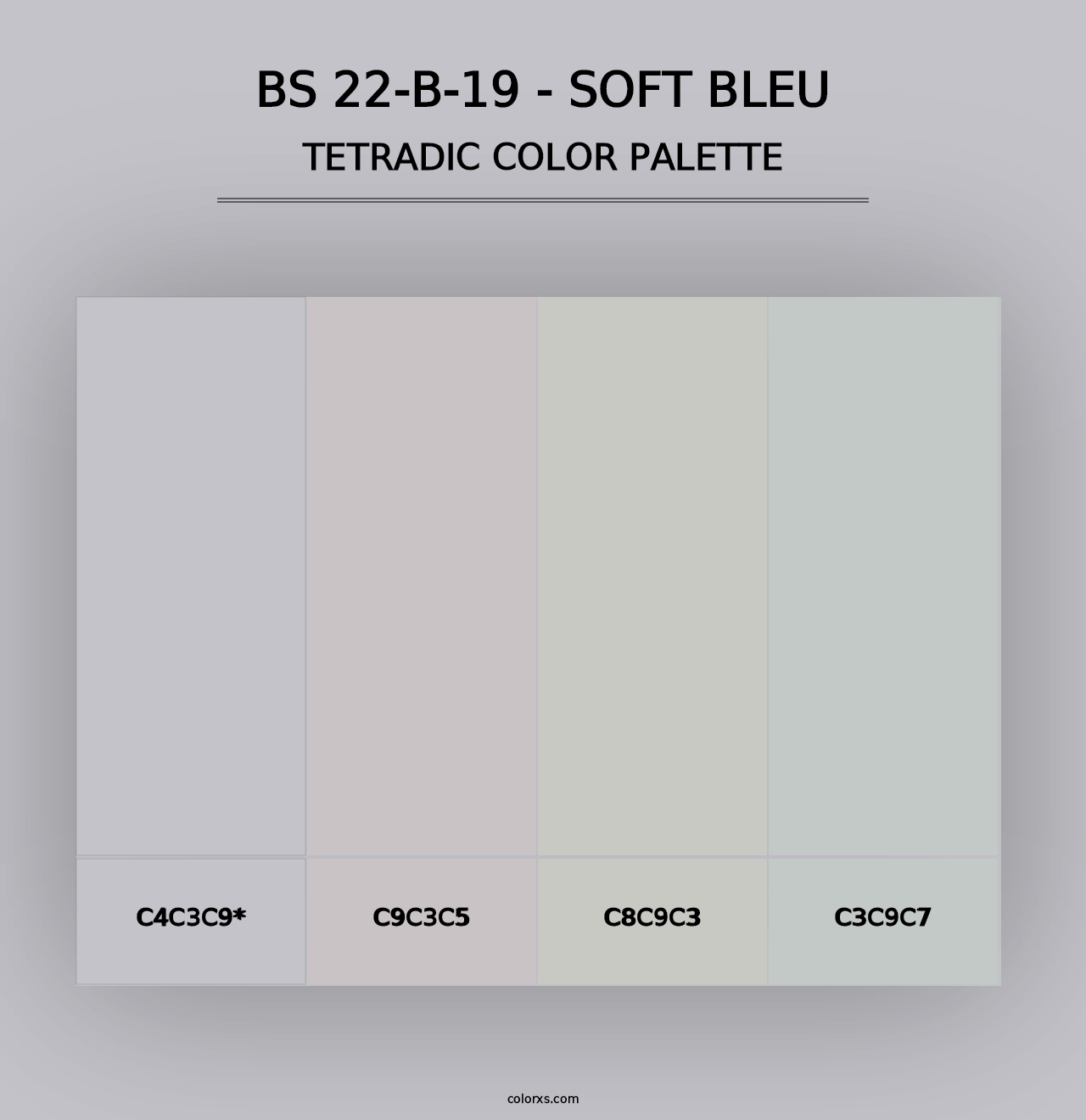 BS 22-B-19 - Soft Bleu - Tetradic Color Palette