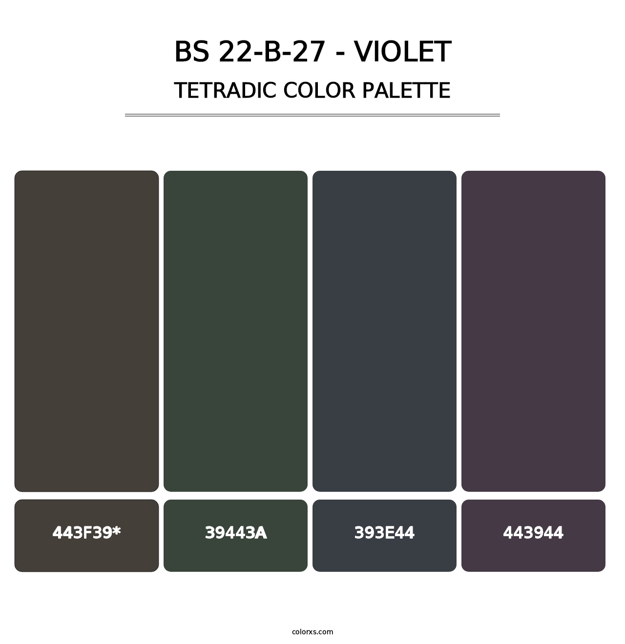 BS 22-B-27 - Violet - Tetradic Color Palette